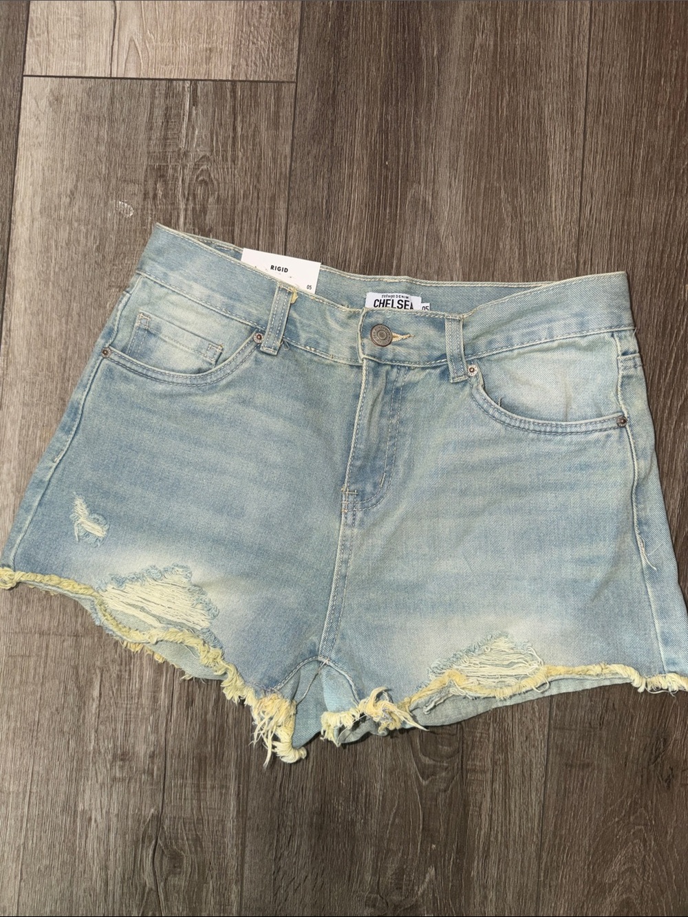 Chelsea Light Wash Distressed Denim Shorts